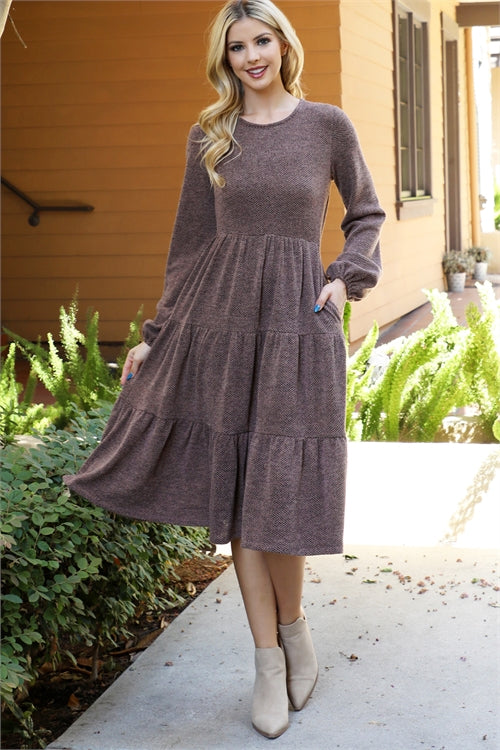 Mocha Tiered Dress