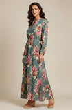 Sage Floral Maxi Dress