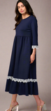 Navy Blue Crochet Dress