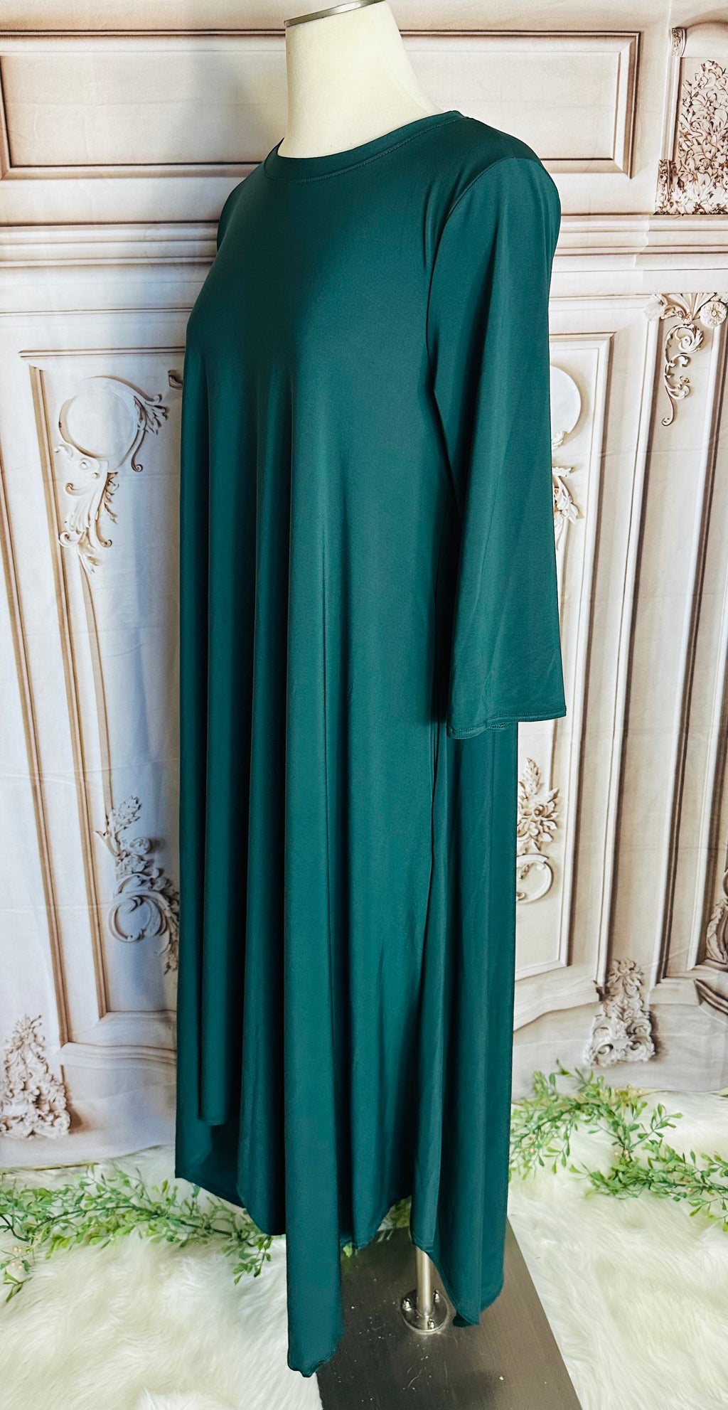 Hunter Green High low Maxi Dress