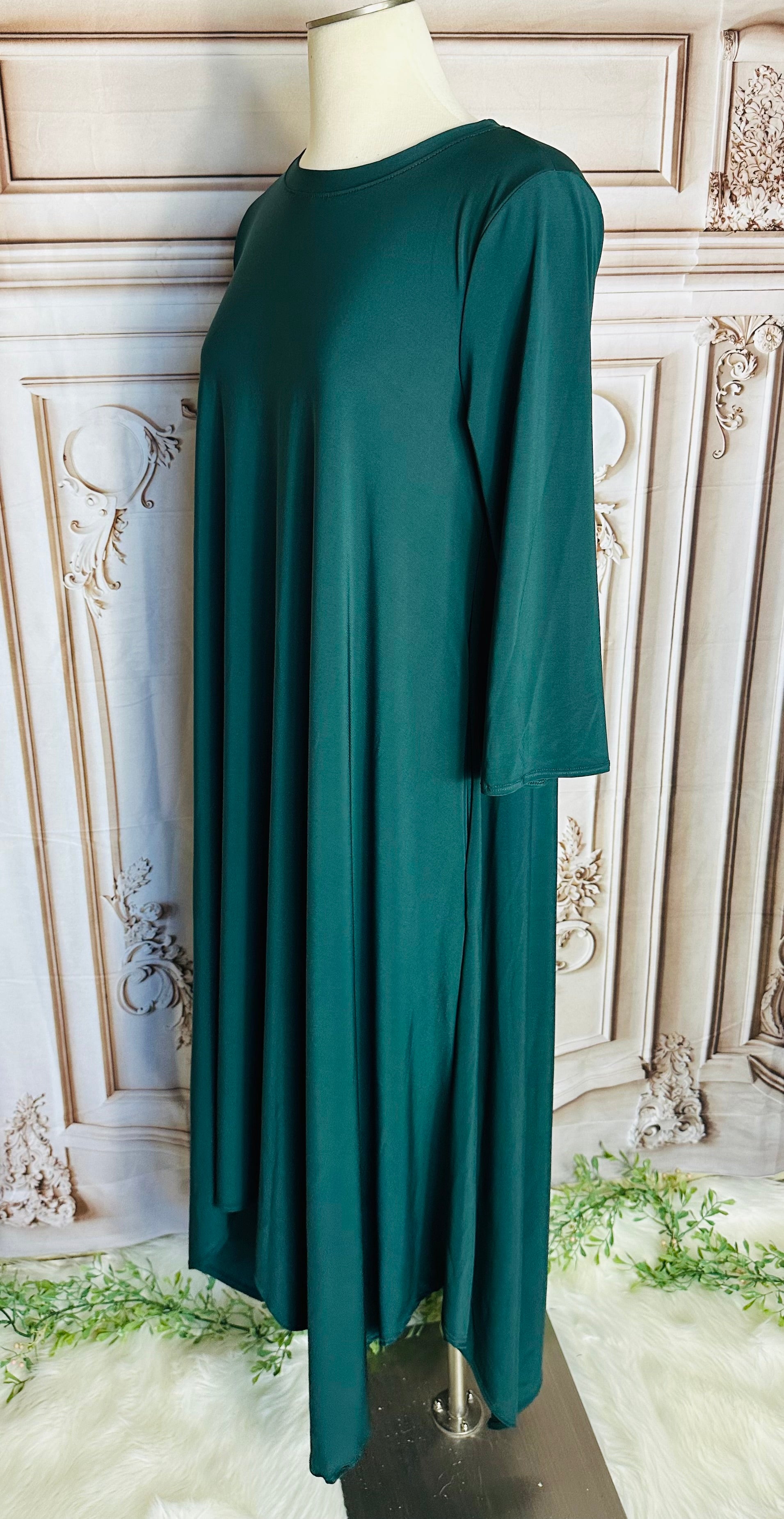 Hunter Green High low Maxi Dress