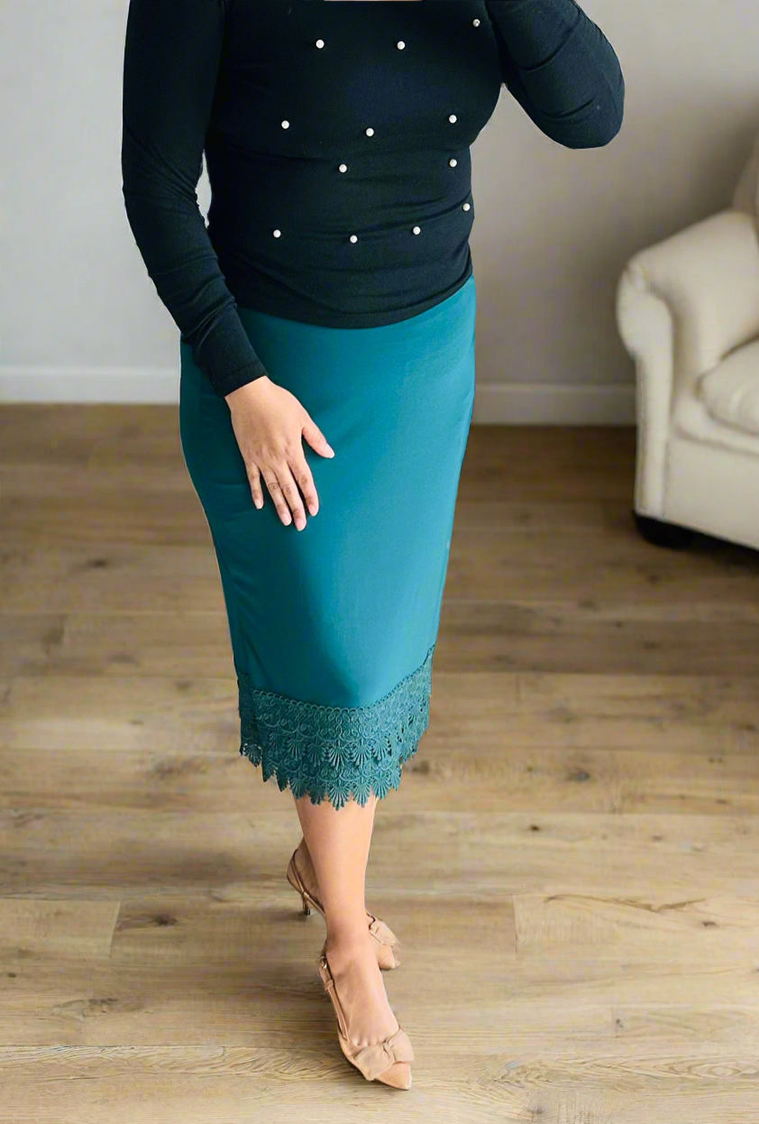 Green Crochet Bottom Skirt