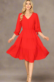 Belinda Red Tiered Dress