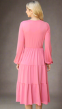 Vianey Pink Tiered Dress