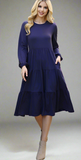 Navy Blue Tiered Dress