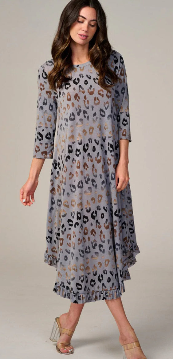 Charcoal Leopard Dress