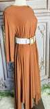 Camel High Low Maxi Dress
