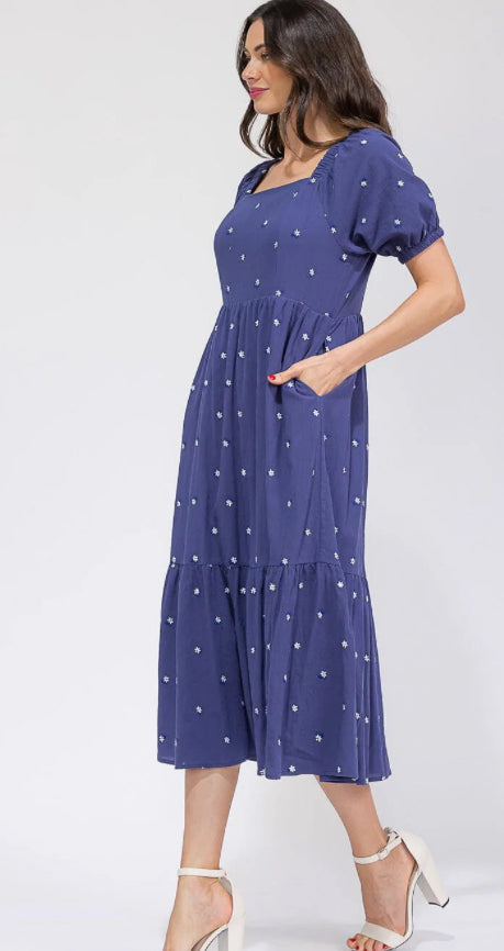 Cassia Embroidery Flower Dress