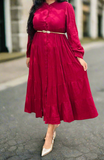 Samaira Wine Tiered Maxi Dress