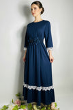 Navy Blue Crochet Dress