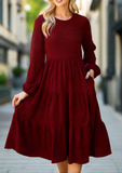 Burgundy Tiered Dress