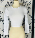 White Long Sleeve Crop Top