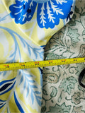 Resale Brands Jude Connally Yellow Midi Dress with Blue Floral Print