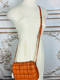 Resale Brands Quilted Crossbody Bag in Cognac Brown