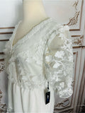 Resale Brands Alice Blue White Lace Midi Dress with Tiered Skirt