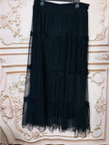 Resale Brands Blu Pepper Black Tiered Maxi Skirt with Ruffle Trim