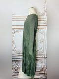 Resale Brands Skies Are Blue Olive Ribbed Knit Pleated Midi Dress