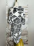 Resale Brands Mlle Gabrielle Black and White Floral Button-Front Dress