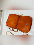 Resale Brands Quilted Crossbody Bag in Cognac Brown