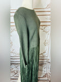 Resale Brands Skies Are Blue Olive Ribbed Knit Pleated Midi Dress