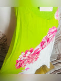 Resale Brands Alex Marie Lime Green Maxi Dress with Pink Straps