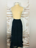 Resale Brands Blu Pepper Black Tiered Maxi Skirt with Ruffle Trim
