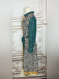 Resale Brands Maxi Shirt Dress with Gold Trim and Dark Teal Belt