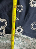 Resale Brands CeCe Navy Midi Skirt with White Floral Lace Pattern