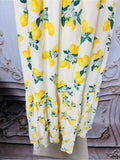 Resale Brands White Lemon-Print Midi Sundress with Straps