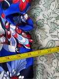 Resale Brands Jude Connally Royal Blue Floral Wrap-Style Midi Dress