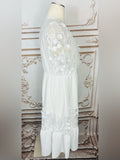 Resale Brands Alice Blue White Lace Midi Dress with Tiered Skirt
