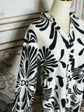 Resale Brands Mlle Gabrielle Black and White Floral Button-Front Dress