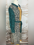 Resale Brands Maxi Shirt Dress with Gold Trim and Dark Teal Belt