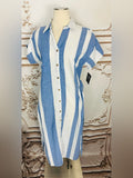 Resale Brands Mlle Gabrielle Blue and White Striped Midi Shirt Dress