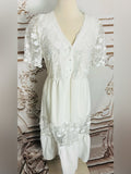 Resale Brands Alice Blue White Lace Midi Dress with Tiered Skirt
