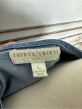 Blue Denim Tie-Front Vest with Cream Maxi Skirt - Unknown Brand