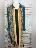 Resale Brands Maxi Shirt Dress with Gold Trim and Dark Teal Belt