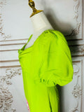 Resale Brands Alex Marie Lime Green Maxi Dress with Pink Straps