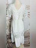 Resale Brands Alice Blue White Lace Midi Dress with Tiered Skirt