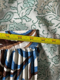 Resale Brands Skies Are Blue Pleated Maxi Skirt in Blue and Brown Floral Print