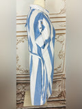 Resale Brands Mlle Gabrielle Blue and White Striped Midi Shirt Dress