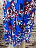 Resale Brands Jude Connally Royal Blue Floral Wrap-Style Midi Dress