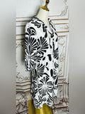Resale Brands Mlle Gabrielle Black and White Floral Button-Front Dress
