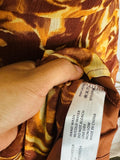 Resale Brands Brown Floral Maxi Slip Dress with Twisted Bodice