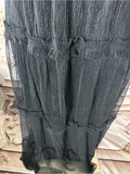 Resale Brands Blu Pepper Black Tiered Maxi Skirt with Ruffle Trim