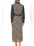 Resale Brands Maxi Shirt Dress with Gold Trim and Dark Teal Belt