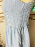 Resale Brands Sleeveless Square-Neck Midi Dress in Light Blue