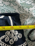 Resale Brands CeCe Navy Midi Skirt with White Floral Lace Pattern