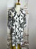 Resale Brands Mlle Gabrielle Black and White Floral Button-Front Dress