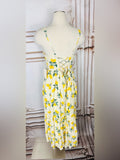 Resale Brands White Lemon-Print Midi Sundress with Straps
